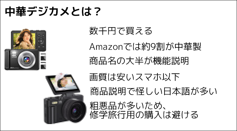 修学旅行に中華デジカメは避ける